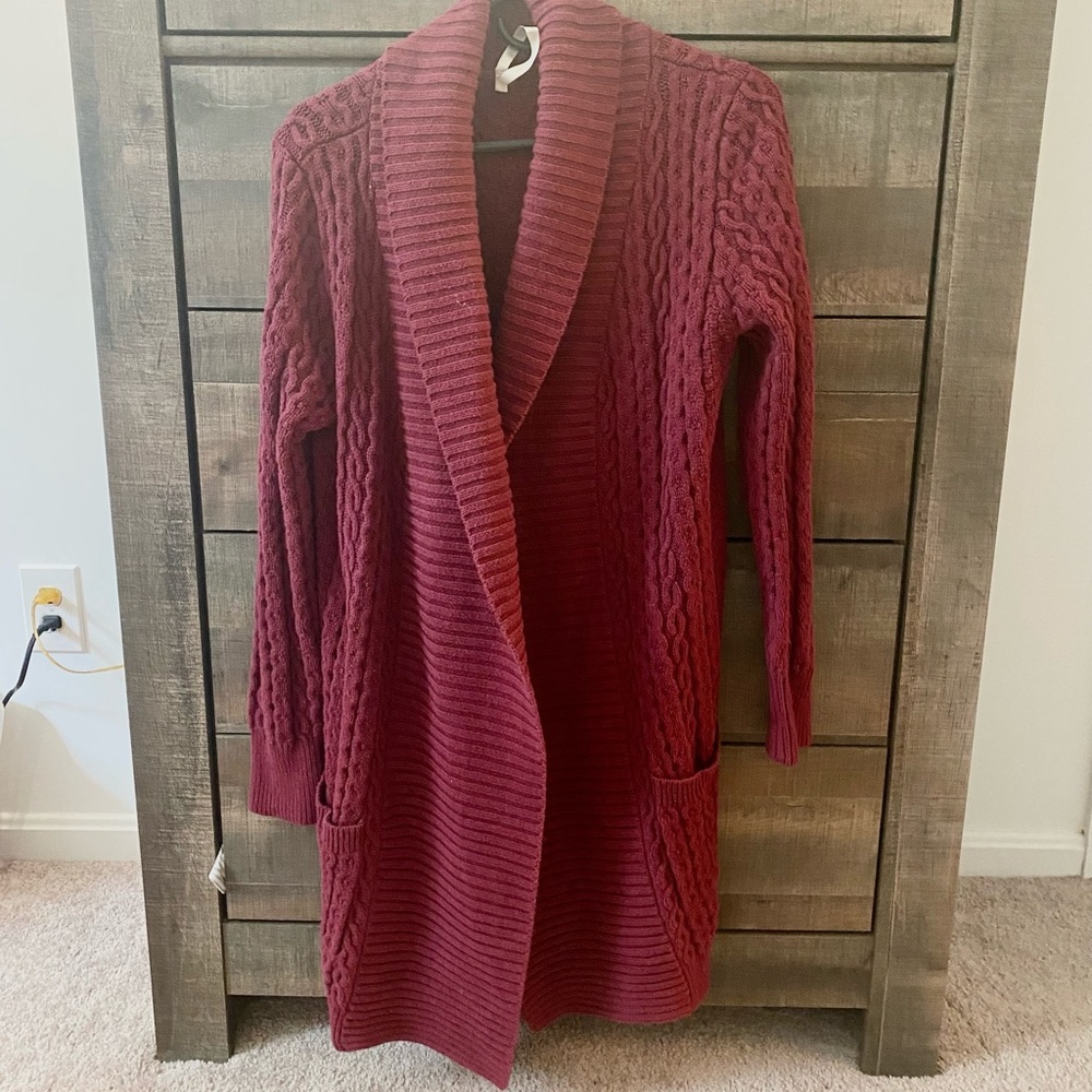 Maroon Cardigan Sweater